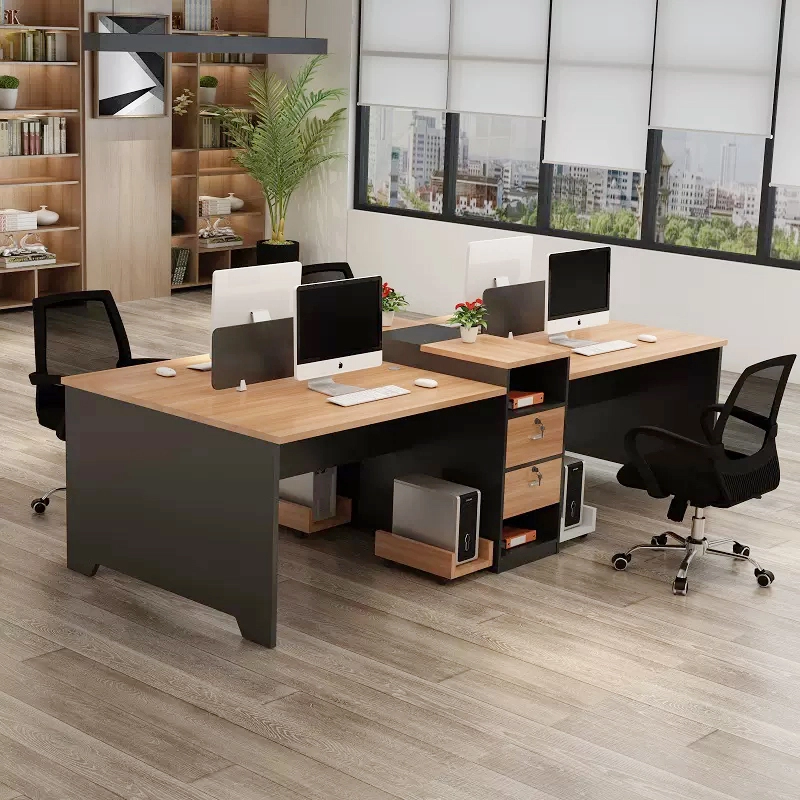 Modern Steel Frame MFC Melamine Office Desk Panel Design for Commercial Staff Area Direct Factory Supplier MEIYI - MEI YI