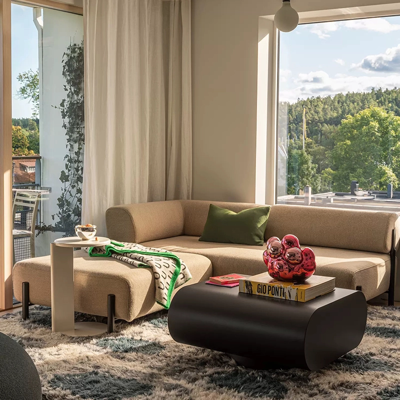 Modern Corduroy Fabric Compressed Sectional Sofa Modular for Home Furniture Space Direct Factory Supplier MEIYI - MEI YI