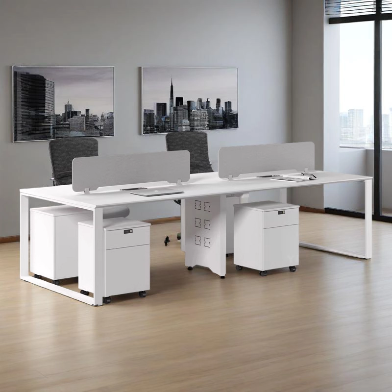 Modern Modular Open Office Desk in White for Commercial and Home Use - MEI YI