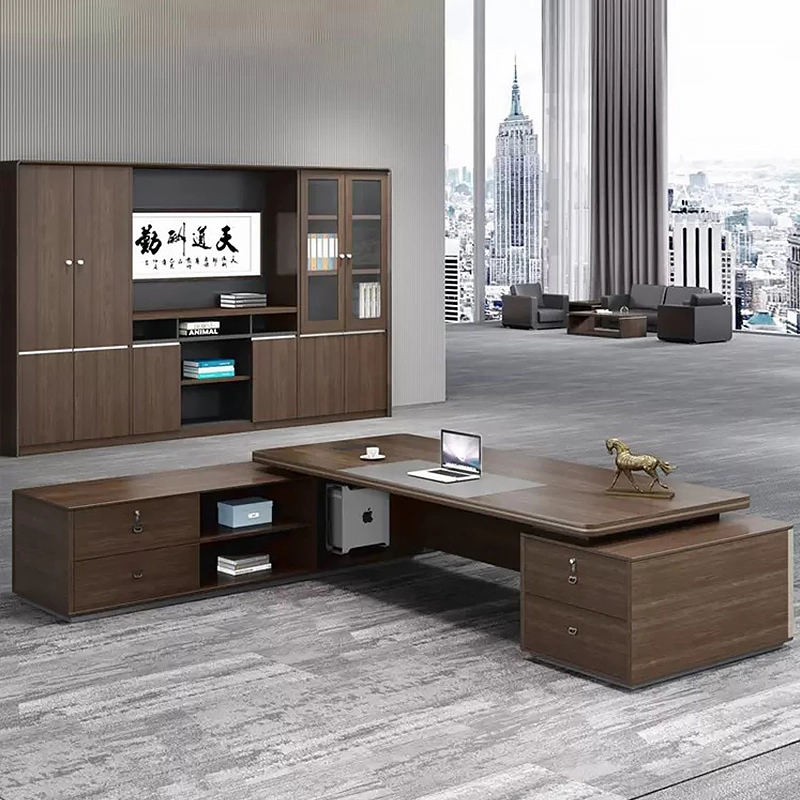 L Shaped Escritorio De Oficina Bureau Office Desk Luxury Executive Office Table and Chair Office Furniture Commercial Desk Set - MEI YI