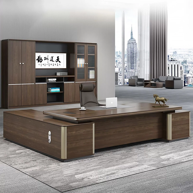L Shaped Escritorio De Oficina Bureau Office Desk Luxury Executive Office Table and Chair Office Furniture Commercial Desk Set - MEI YI