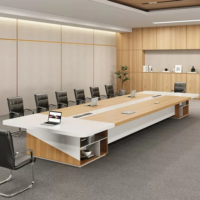 Modern 12-Person Large Meeting Desk Fashionable Conference Long Table for Office Use - MEI YI