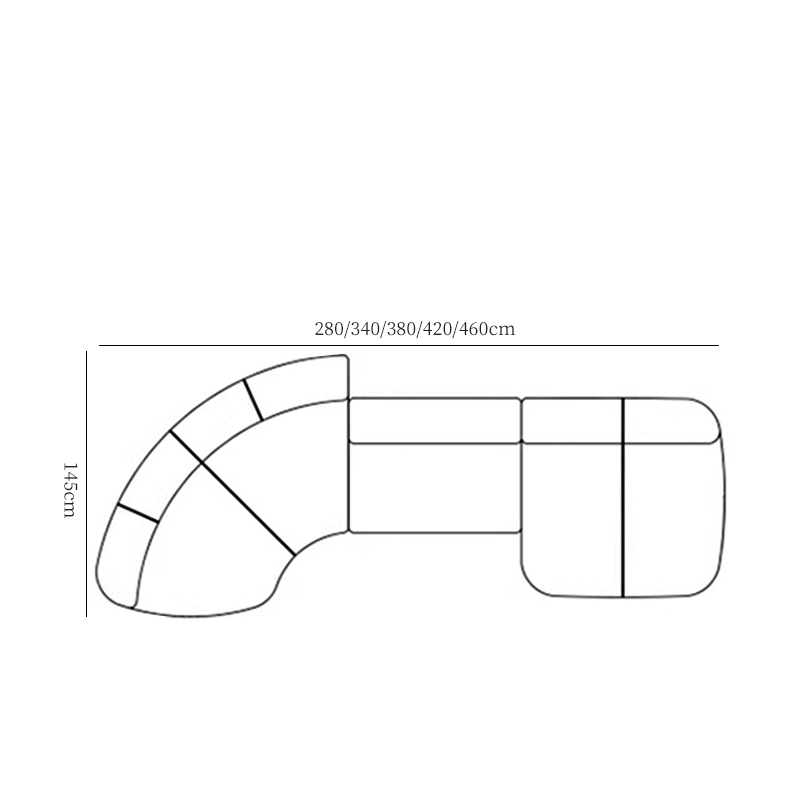 617-(4) - MEI YI Budapest Frosted Fabric Sofa Irregular Angled Large Flat Layer Italian Designer Frosted Fabric Corner Living Room Sofa - MEI YI