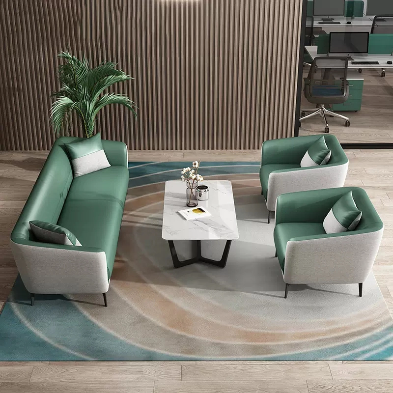 624-(10) - MEI YI Nordic Premium Customized Lounge Hotel Lobby Furniture Gray Synthetic Leather Single 4-Seater Reception Sofa - MEI YI