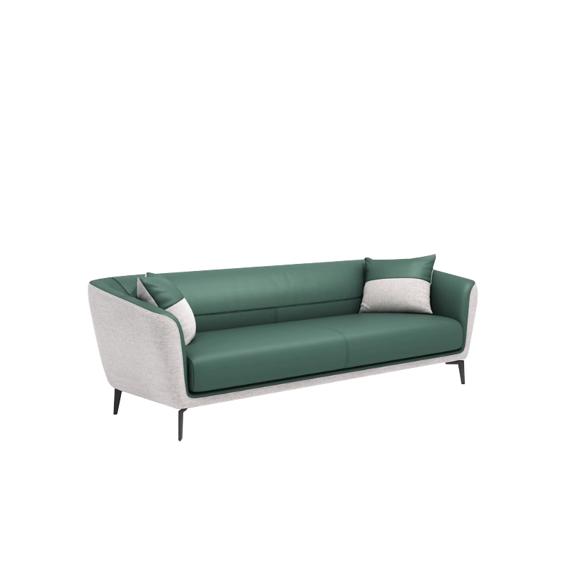 624-(4) - MEI YI Nordic Premium Customized Lounge Hotel Lobby Furniture Gray Synthetic Leather Single 4-Seater Reception Sofa - MEI YI