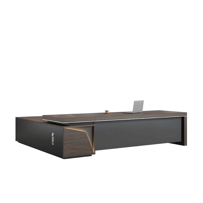 Solid Wooden L Shaped Boss Desk With Attached Bookcase For Enterprise Executive Space Furniture Wholesaler MEIYI - MEI YI Solid Wooden L Shaped Boss Desk With Attached Bookcase For Enterprise Executive Space Furniture Wholesaler MEIYI - MEI YI