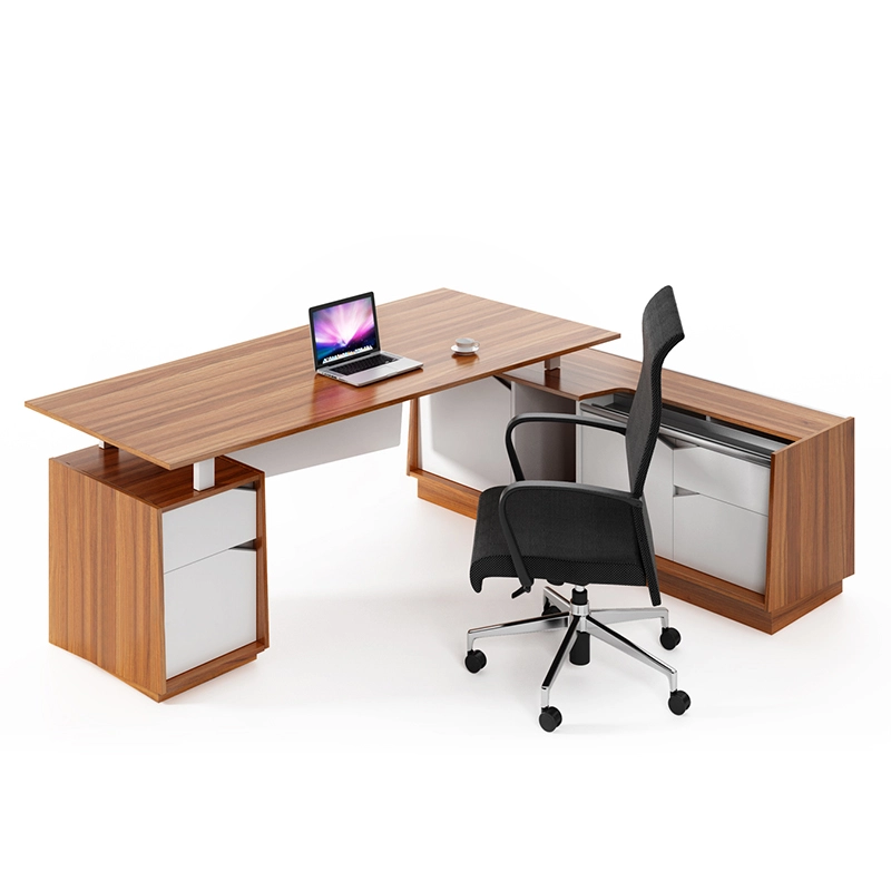 Escritorio de oficina moderno en forma de L para espacios de trabajo ejecutivos, gerenciales y empresariales - MEI YI
