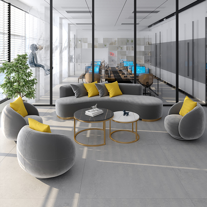 635 (3) Hot Sale Salon S Shape Sofa Chair Faux Leather Curved Waiting Room Couch Modern Sofa Set Furniture for Salon