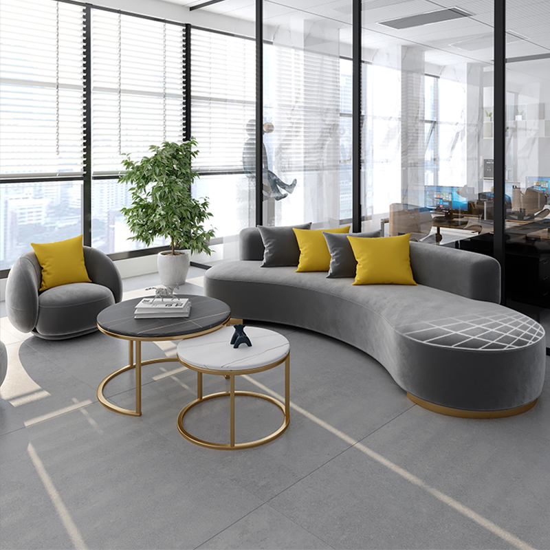 Hot Sale Salon S Shape Sofa Chair Faux Leather Curved Waiting Room Couch Modern Sofa Set Furniture for Salon