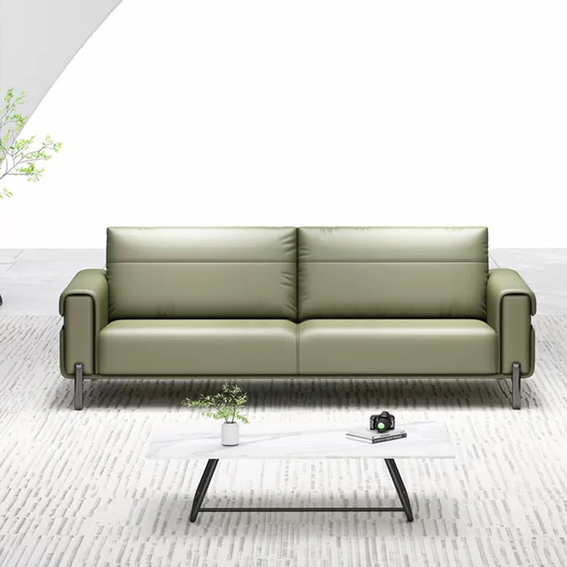 Artistic Minimalist Leather Sofas - Contemporary Business Furniture for Office Reception & Visitor Waiting Lobby