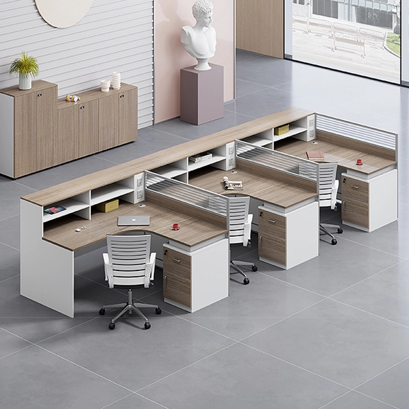 For 4 to 6 Person Modular Workstation Aluminum Glass Barrier Office Table Combination Furniture Office Chairs and Desk - MEI YI