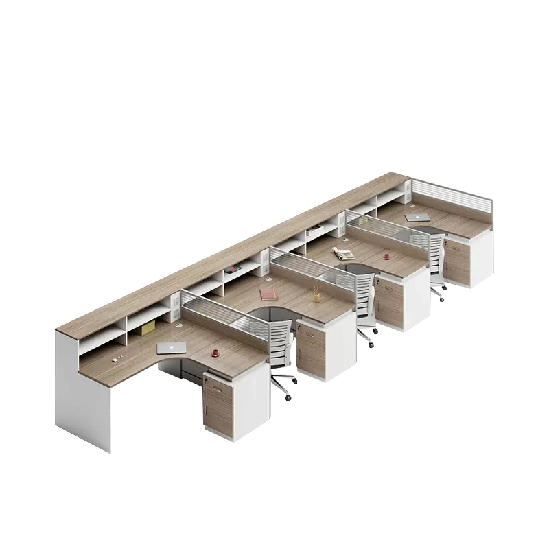 For 4 to 6 Person Modular Workstation Aluminum Glass Barrier Office Table Combination Furniture Office Chairs and Desk - MEI YI For 4 to 6 Person Modular Workstation Aluminum Glass Barrier Office Table Combination Furniture Office Chairs and Desk - MEI YI