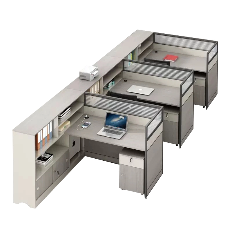 Modern Office Workstation With High Cabinet for Commercial Staff Work Zone Bulk Supplier MEIYI - MEI YI