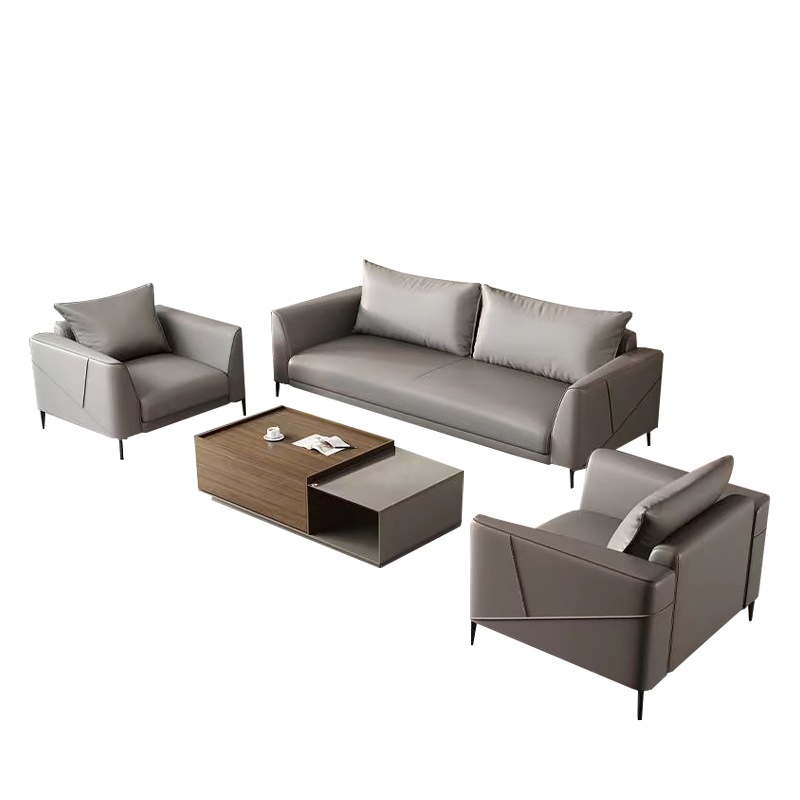 645 (1) Modern Commercial Office Reception Sofa Set – Leather Office Couch for Professional Office Furniture Layouts