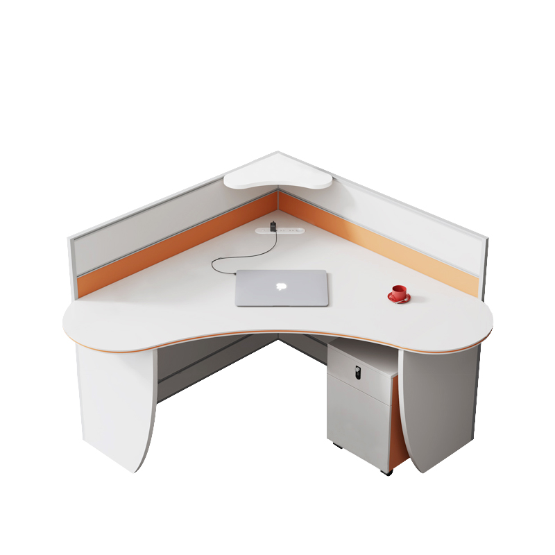 Modular L -Shaped 4 Person Office Workstation Desk Furniture Desk E1 MFC Computer Table Customized Size
