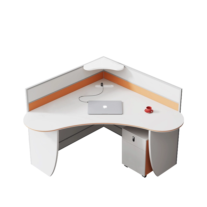 Modular L -Shaped 4 Person Office Workstation Desk Furniture Desk E1 MFC Computer Table Customized Size - MEI YI
