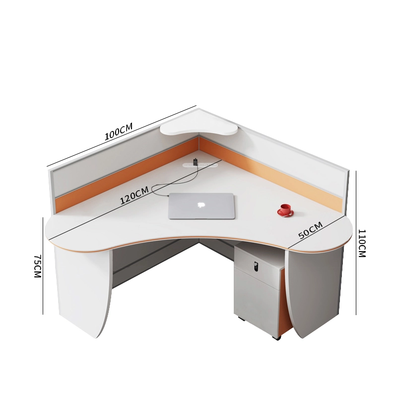 Modular L -Shaped 4 Person Office Workstation Desk Furniture Desk E1 MFC Computer Table Customized Size - MEI YI
