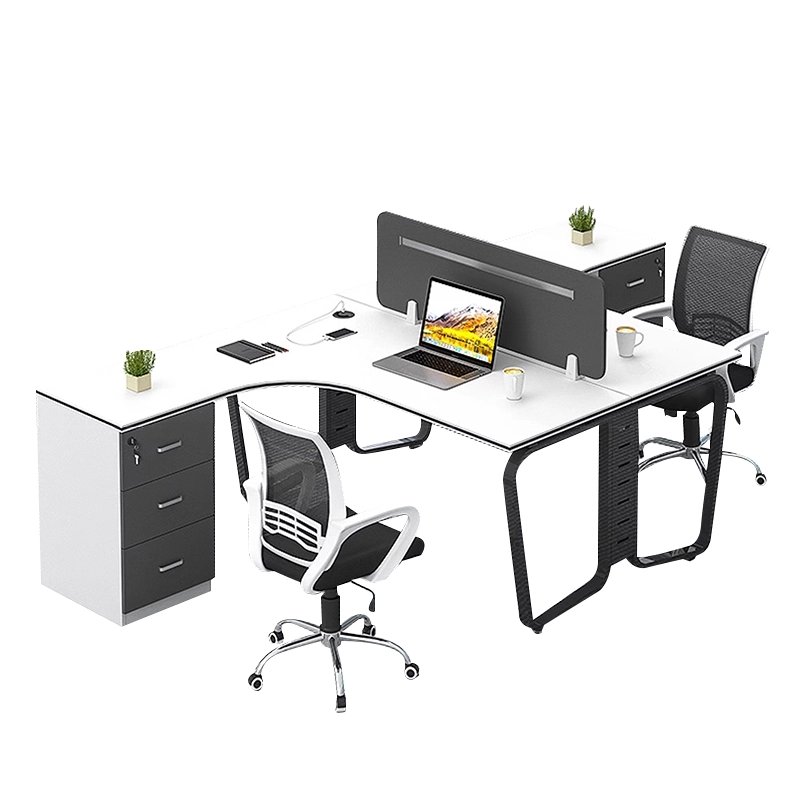 L--Shaped-Office-Desk-4-Person-Partition-Workstation-Tables - MEI YI L -Shaped Office Desk 4 Person Partition Workstation Tables - MEI YI