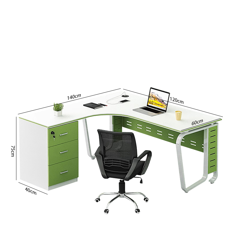L -Shaped Office Desk 4 Person Partition Workstation Tables