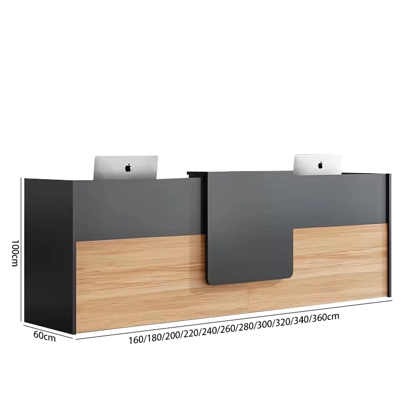 Elegant Modern Durable MFC Reception Table Office Furniture Office Red Reception Counter - MEI YI