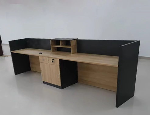 Elegant Modern Durable MFC Reception Table Office Furniture Office Red Reception Counter - MEI YI