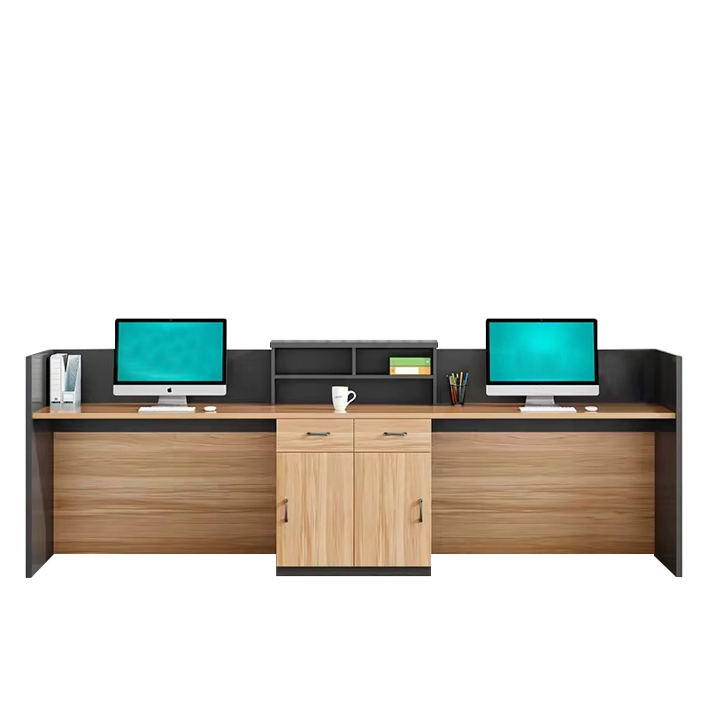 Elegant Modern Durable MFC Reception Table Office Furniture Office Red Reception Counter - MEI YI