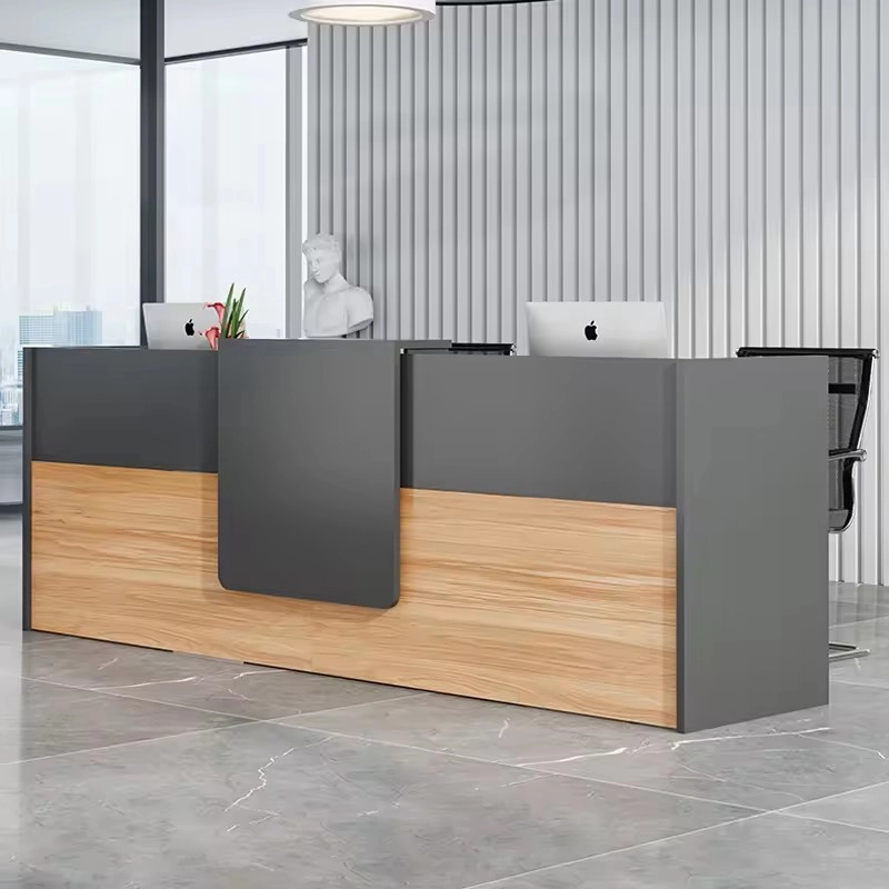 Elegant Modern Durable MFC Reception Table Office Furniture Office Red Reception Counter - MEI YI
