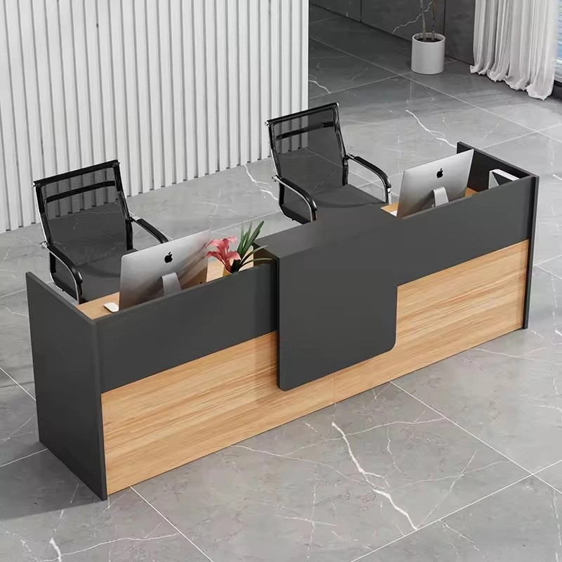 Elegant Modern Durable MFC Reception Table Office Furniture Office Red Reception Counter - MEI YI