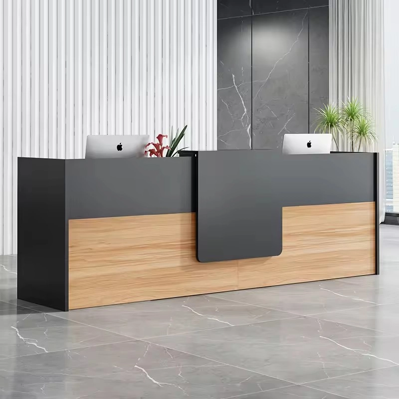 Elegant Modern Durable MFC Reception Table Office Furniture Office Red Reception Counter - MEI YI