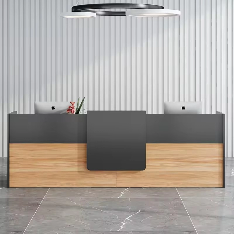Elegant Modern Durable MFC Reception Table Office Furniture Office Red Reception Counter - MEI YI