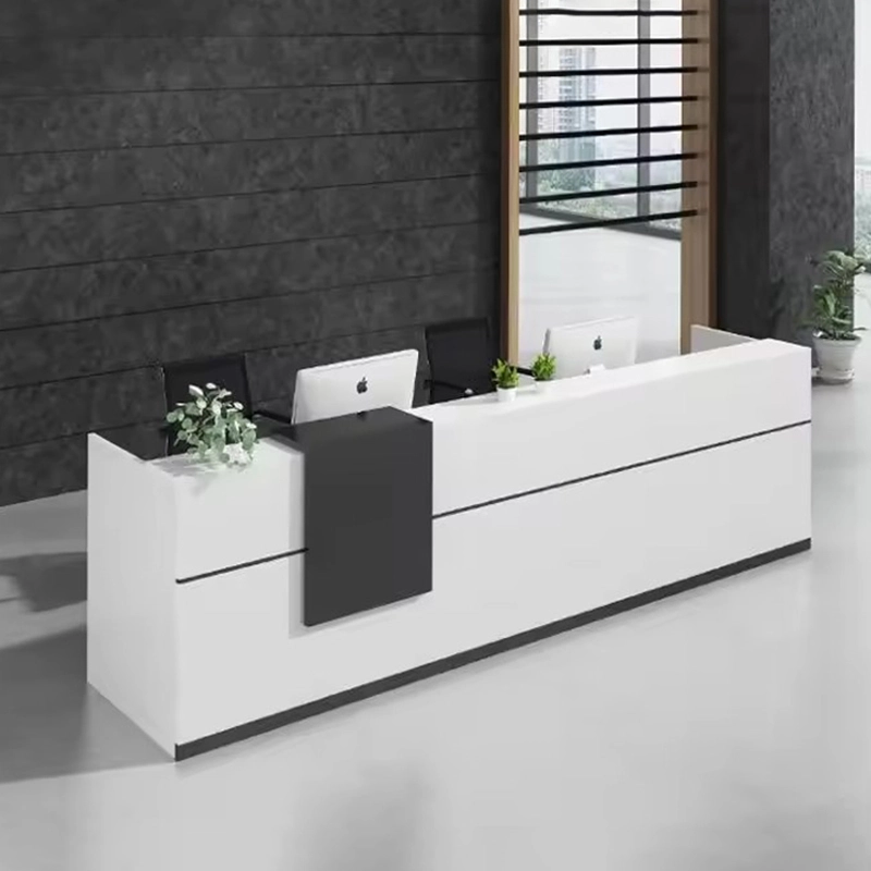 Customizable White Painted Reception Table Office Executive Reception Desk Furniture Reception Counter - MEI YI