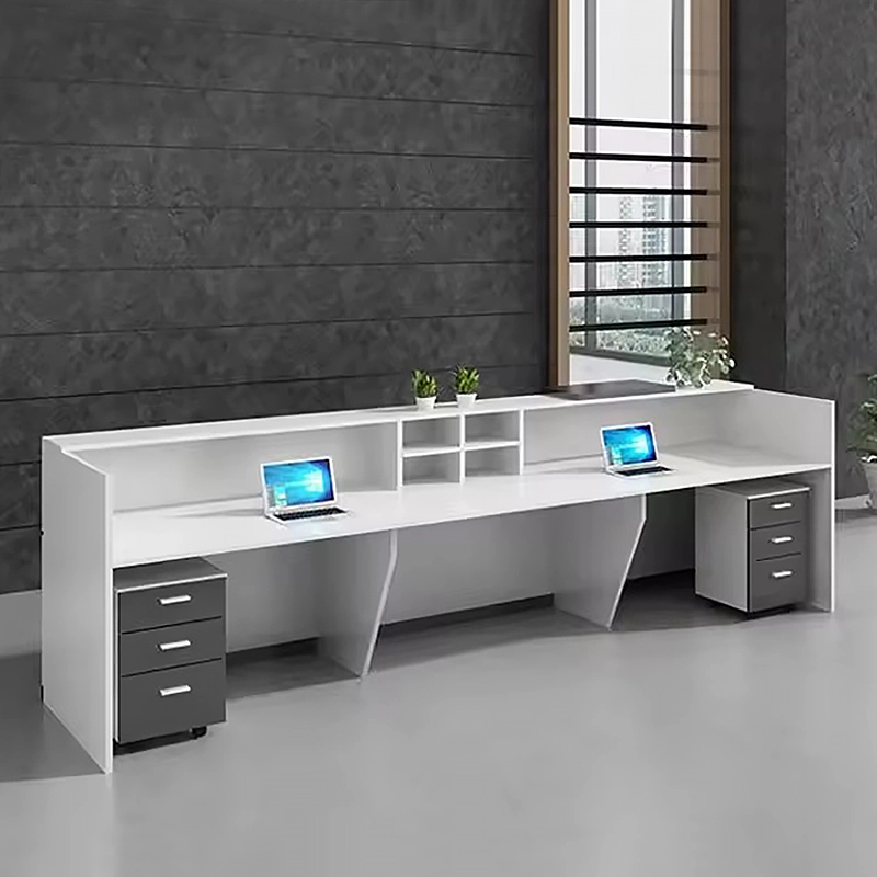 Customizable White Painted Reception Table Office Executive Reception Desk Furniture Reception Counter - MEI YI