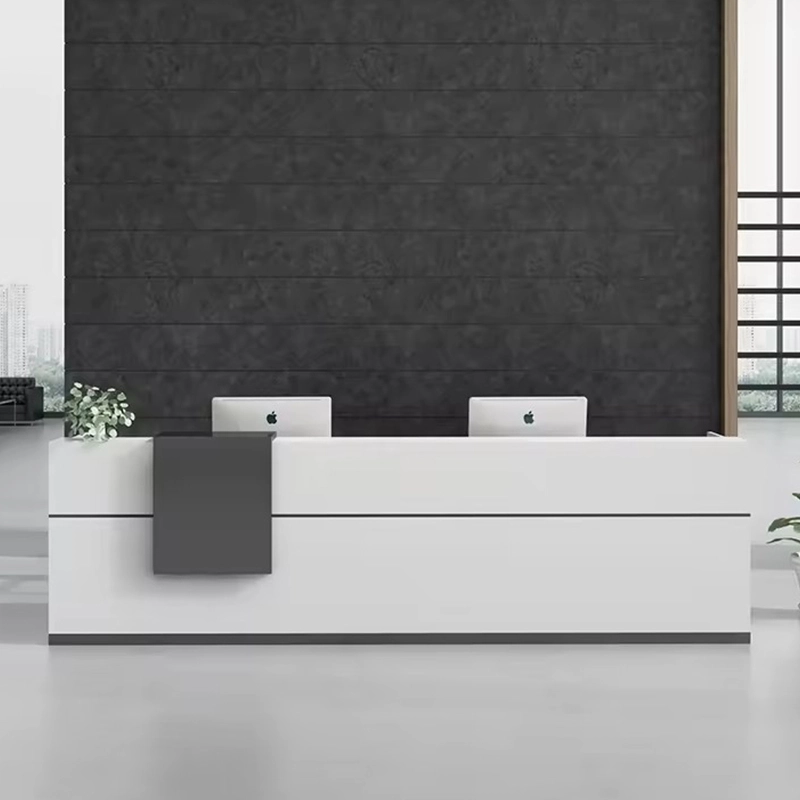 Customizable White Painted Reception Table Office Executive Reception Desk Furniture Reception Counter - MEI YI
