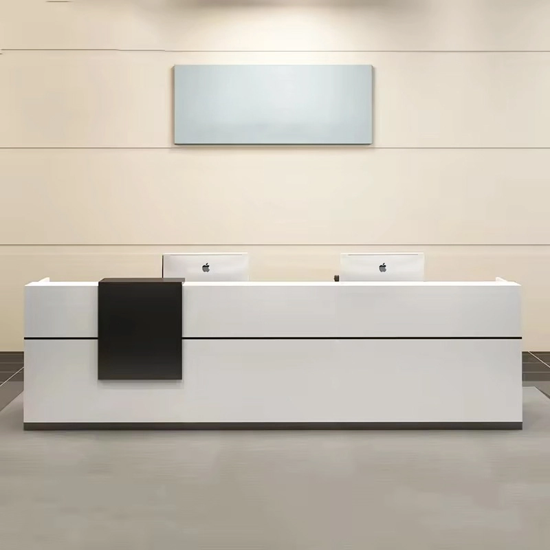 Customizable White Painted Reception Table Office Executive Reception Desk Furniture Reception Counter - MEI YI