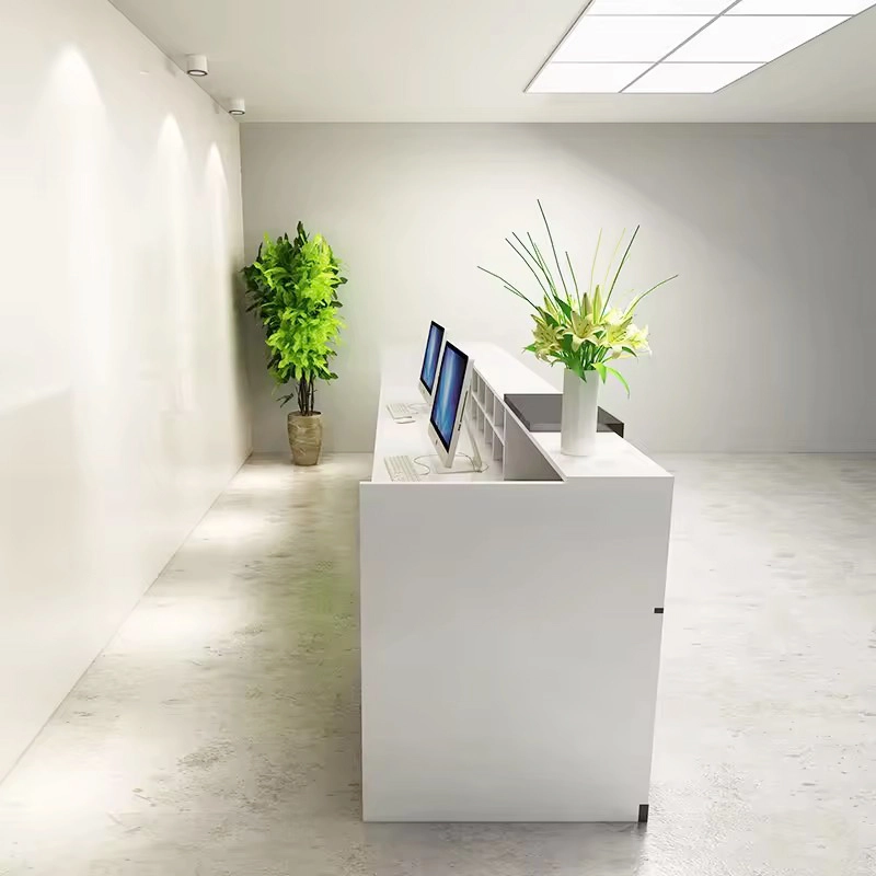 Customizable White Painted Reception Table Office Executive Reception Desk Furniture Reception Counter - MEI YI