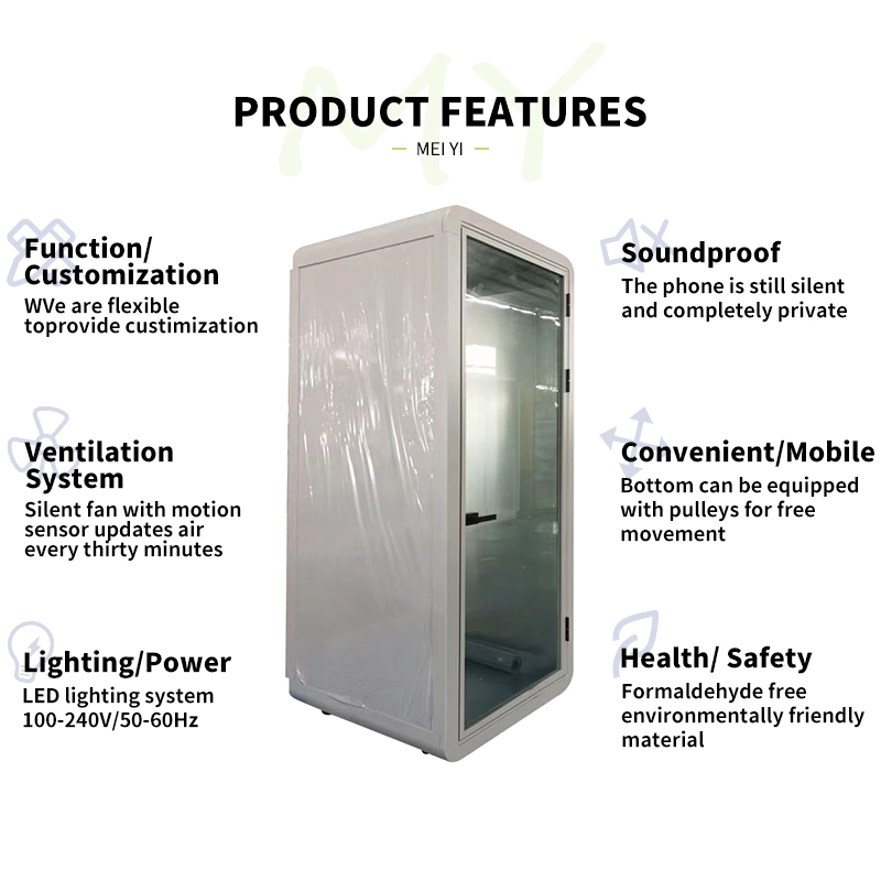 Bureau vitré insonorisé de nouvelle génération avec système de ventilation - MEI YI