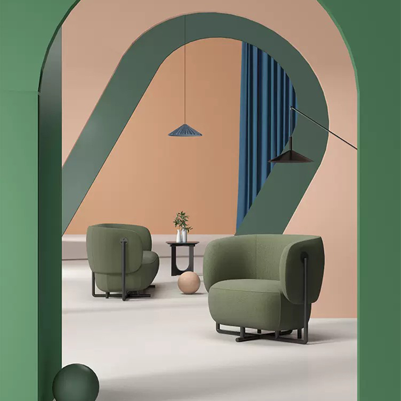 Modular Fabric Office Reception Sofa Set – 3 Seater Green Sofa for Professional Workspace Layouts