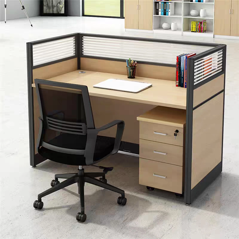 Modern Modular Wood Office Workstation with Partition Panels - MEI YI
