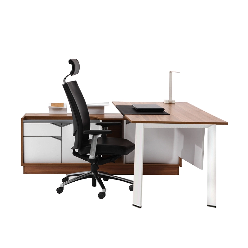 Escritorio de oficina moderno en forma de L para espacios de trabajo ejecutivos, gerenciales y empresariales - MEI YI