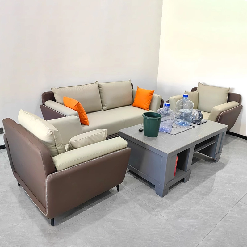 Conjunto de muebles de oficina modernos de lujo con sofá y escritorio de cuero - MEI YI