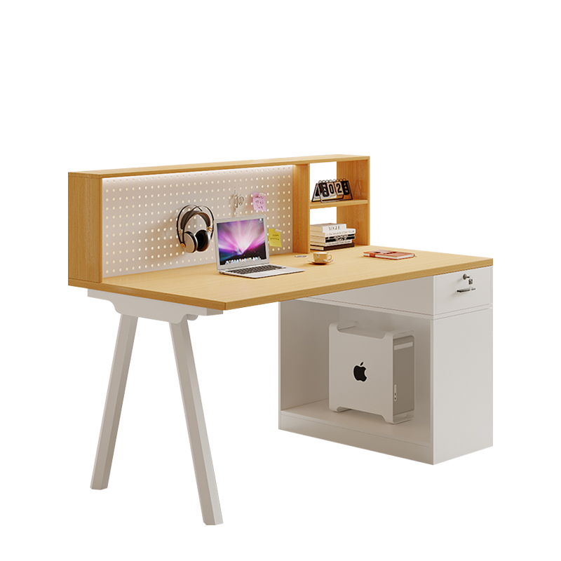 Commercial Office Furniture, Two-Person Desk with Wood Frame and Angled Legs for Coworking Spaces, ODM Factory &ndash; MEI YI Furniture