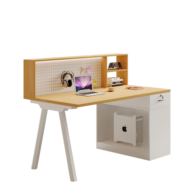 Commercial Office Furniture, Two-Person Desk with Wood Frame and Angled Legs for Coworking Spaces, ODM Factory – MEI YI Furniture - MEI YI