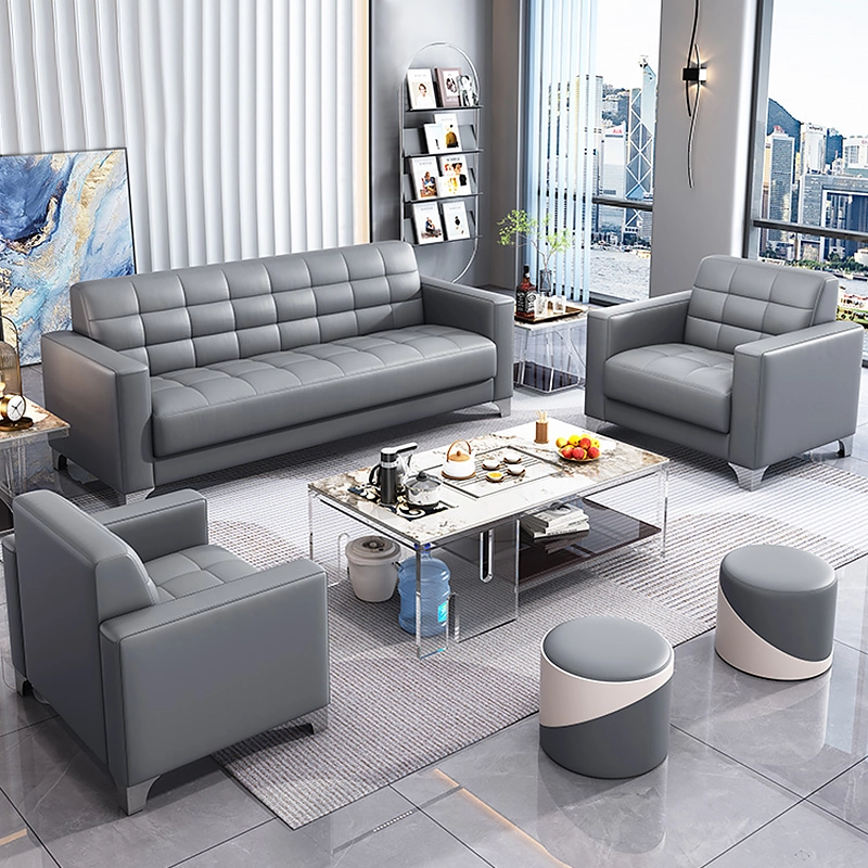 Hot-Selling Modern Office Reception Leather Sofa – Wooden Frame Sofa for Office Waiting Rooms & Professional Spaces - MEI YI