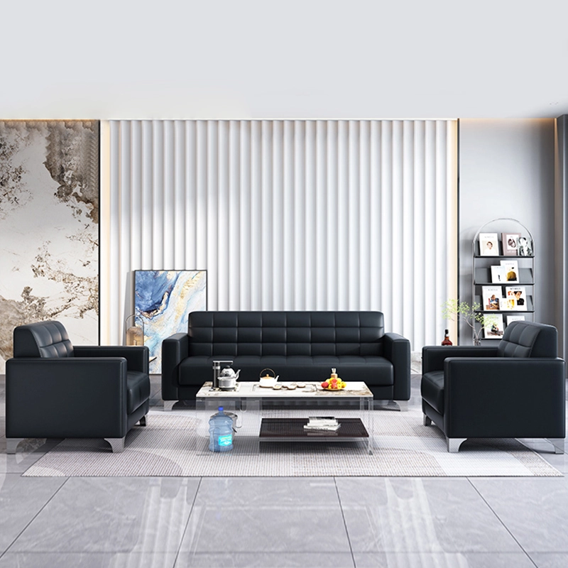 Hot-Selling Modern Office Reception Leather Sofa – Wooden Frame Sofa for Office Waiting Rooms & Professional Spaces - MEI YI