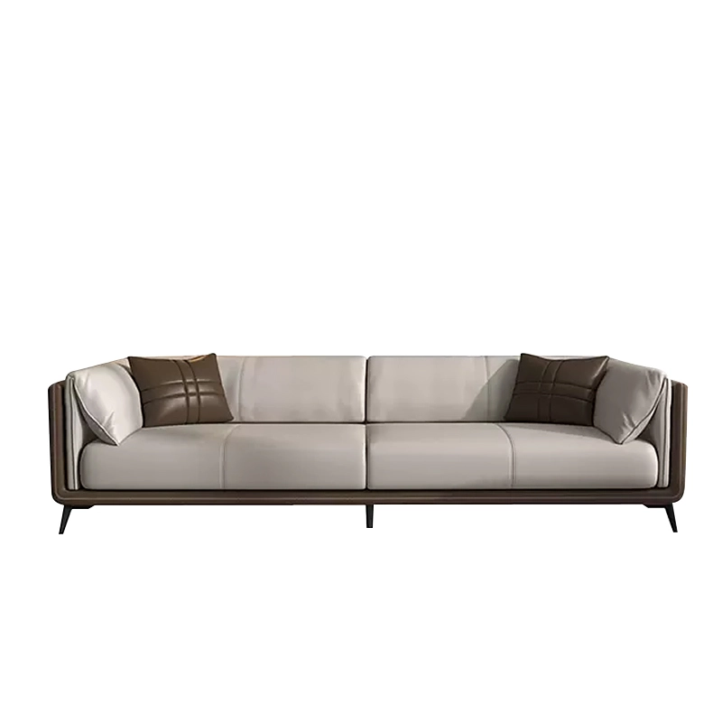 Nordic-Style 3-Seat Sofa & Coffee Table Combo – Leather Sofa Chair Set with Footstool for Living Room, Parlor & Office Negotiation Spaces - MEI YI