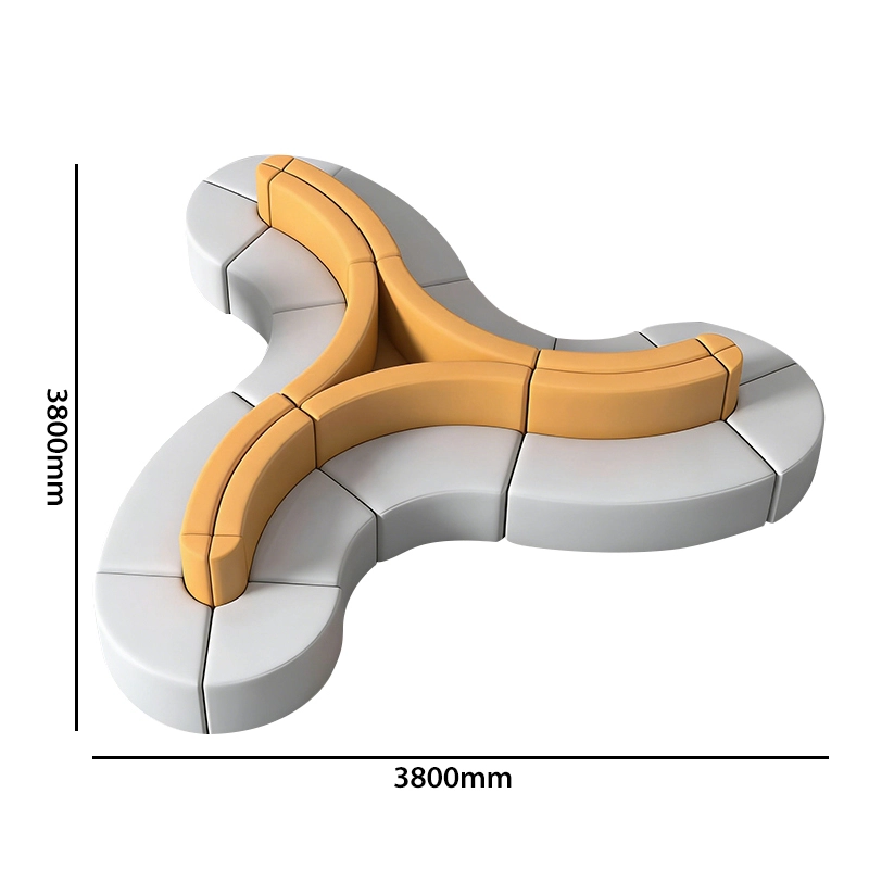 Modular Two-Tone Petal-Shaped Lounge Sofa, Creative Hotel Lobby Seating System, OEM Manufacturer – MEI YI Furniture - MEI YI