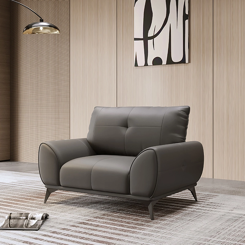 Office Leather Sofa Simple Business Reception Room Three People Coffee Table Set 3 + 2 + 1 Leisure - MEI YI