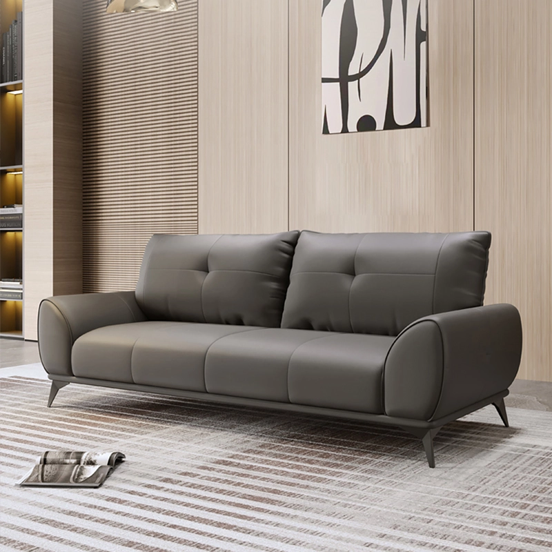 Office Leather Sofa Simple Business Reception Room Three People Coffee Table Set 3 + 2 + 1 Leisure - MEI YI