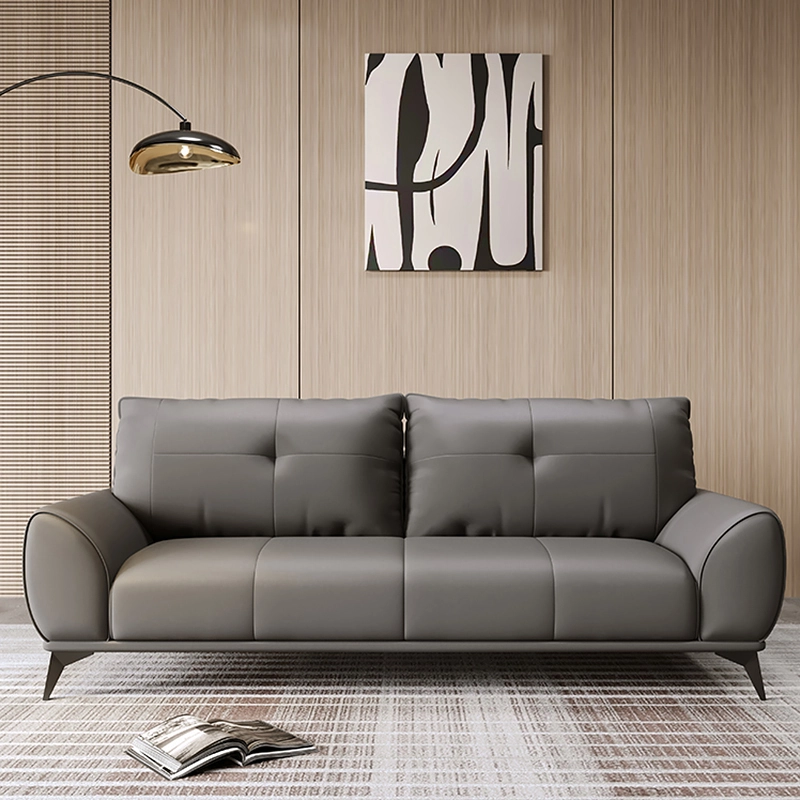 Office Leather Sofa Simple Business Reception Room Three People Coffee Table Set 3 + 2 + 1 Leisure - MEI YI