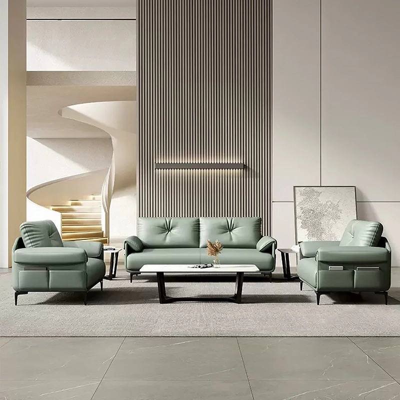 Luxury Leather Sofa with Simple Design – Procurement for Home Office Hall & Business Office Spaces Corporate office space layout - MEI YI